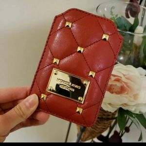 Michael Kors stud red card wallet